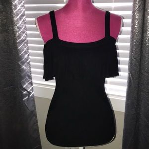 NWT Express Cold Shoulder Ruffle Top
